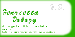 henrietta dobozy business card